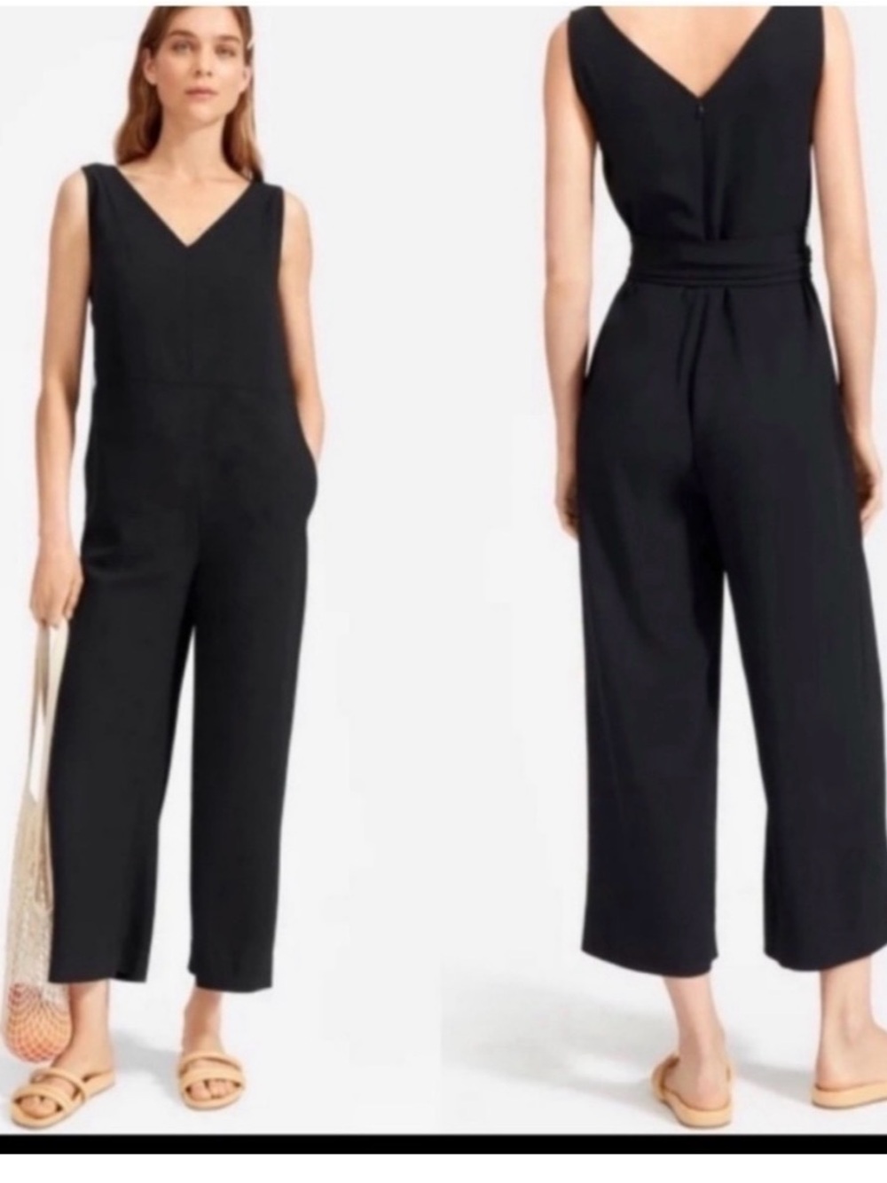 Sleeveless V-Neck Black Jumpsuit by Everlane - Never worn!